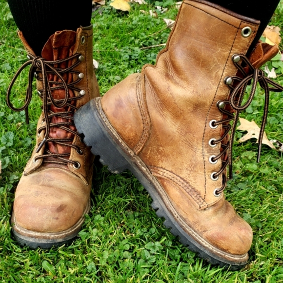 Red Wing Shoes Shoes - Vintage Irish Setter Red Wing Steel Toe Boots Tan